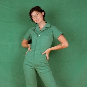 Big Bud Press Sea Foam Green S/S Jumpsuit LARGE